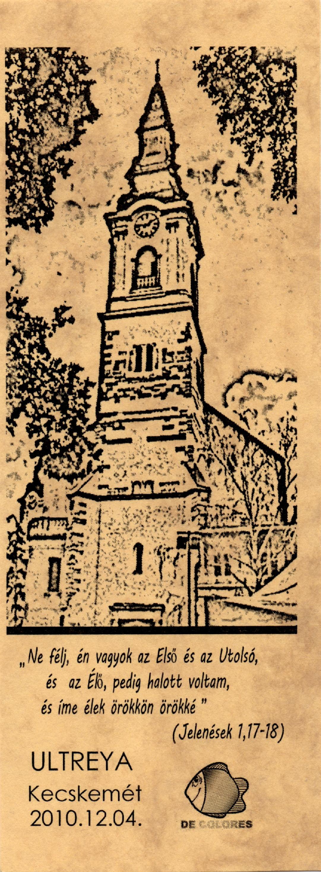 Kecskeméti Ultreya könyvjelző UltKecs10dec